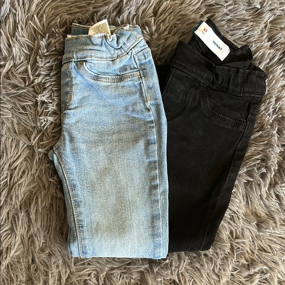 Old Navy Girl’s Black and Light Blue Jeans